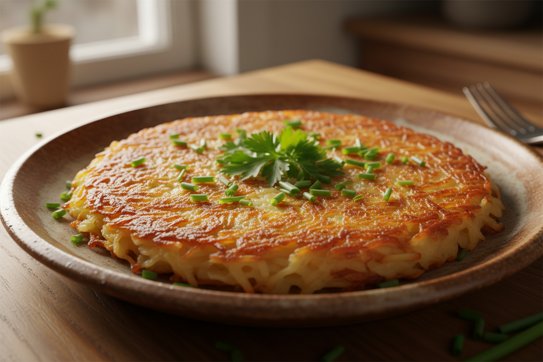 Röstis de pommes de terre et cébettes