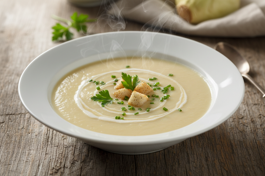 Velouté de céleri rave et bacon (ou tofu fumé)